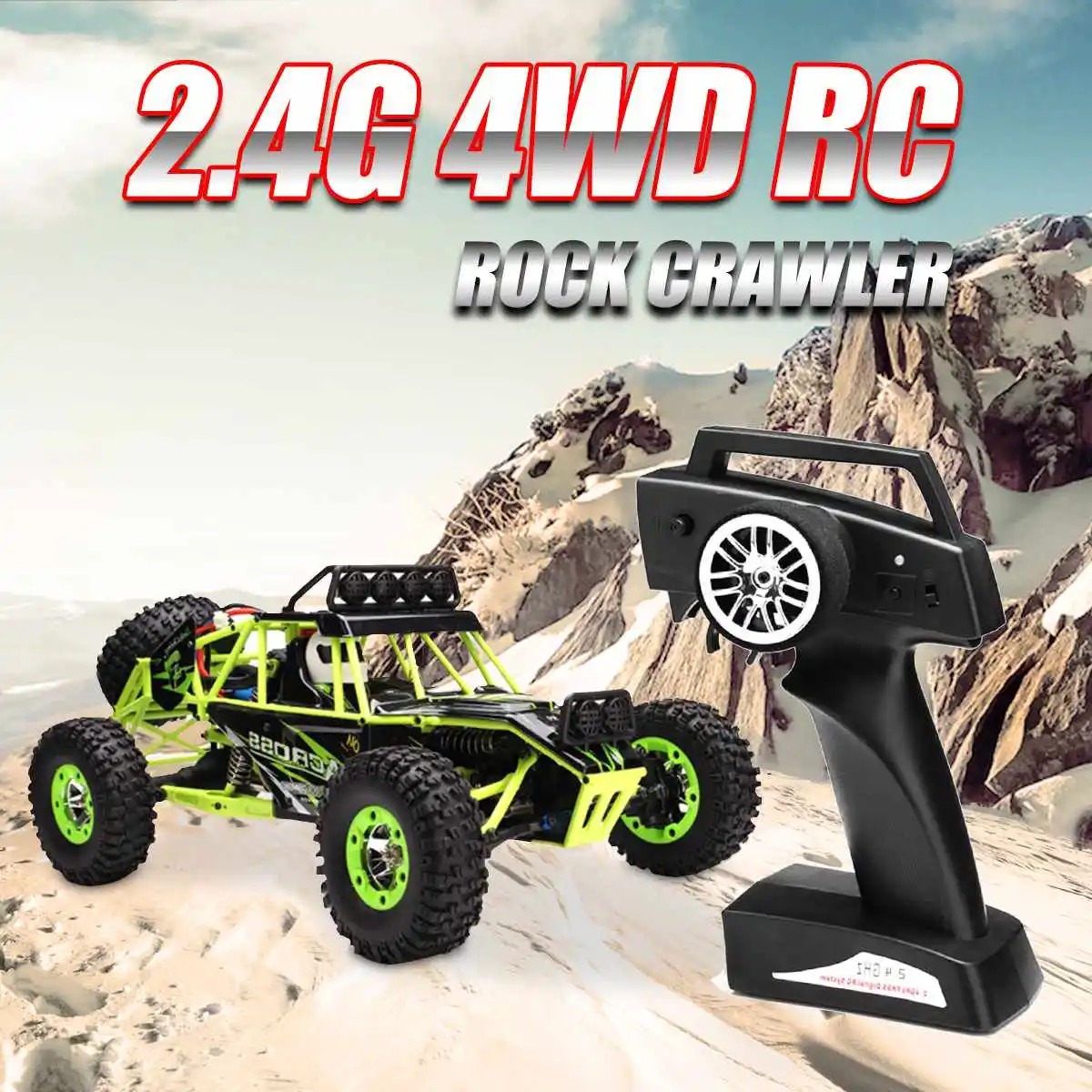 

RC Car 4WD Crawler Rock Vehicle Truck 2.4G 1:12 High Speed Off-Road Remote Control Electric Racing Car Hobby Kids Gift LED Light