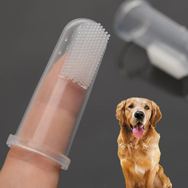 8 Pieces/Set Dog Finger Toothbrush Dog Cat Cleaning Brush Pet Tooth