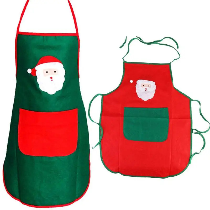 

1pc Non-Woven Santa Claus Christmas Apron Kitchen Xmas Decorations For Women Men Kids Adults Baking Accessories