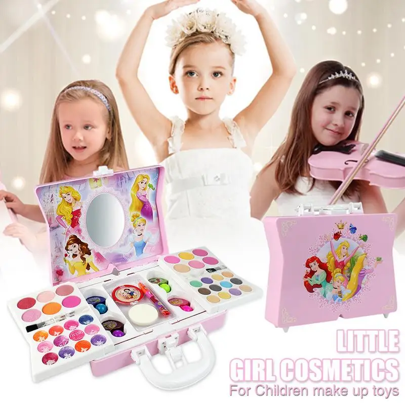 

53Pcs Cosmetic Makeup kit for Disney Princess Style for Girl Practicing Make Up Skill Toy Ornaments