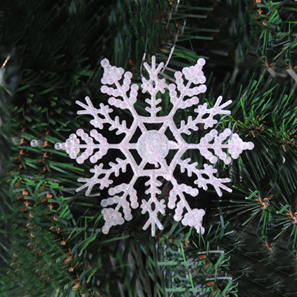 

12Pcs Snowflakes Christmas 10cm Fake Snowflakes Ornaments Christmas Tree Hanging Pendant Party Christmas Decoration