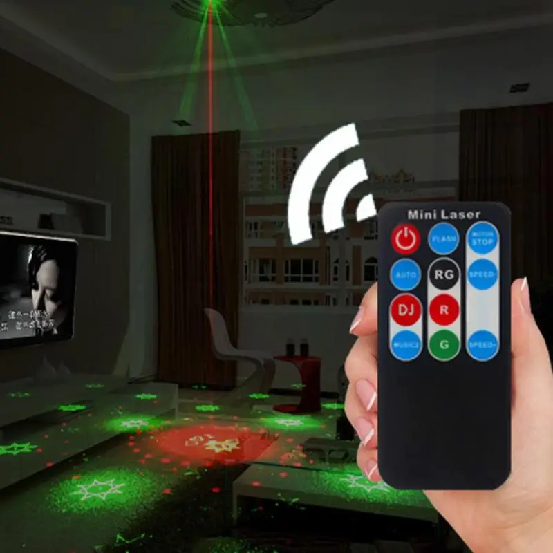 

2 Holes 48 Patterns LED Laser Projector Mini Stage Flash Light Disco Lamp Club Dancing Party LightS Stage Effect Lighting