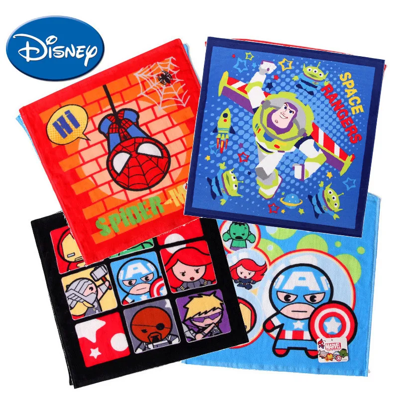 

Disney Marvel Pure Cotton Towel Gauze Square Towel Children Wash One's Face Household Water Uptake Full Cotton Baby Kerchief