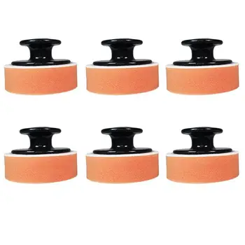 

6pcs Car Wax Polish Pad Waxing Polishing Buffing Pad Sponge Tool With Handle Waxing Sponge Car Wash Tool For Auto Vehicles Wash
