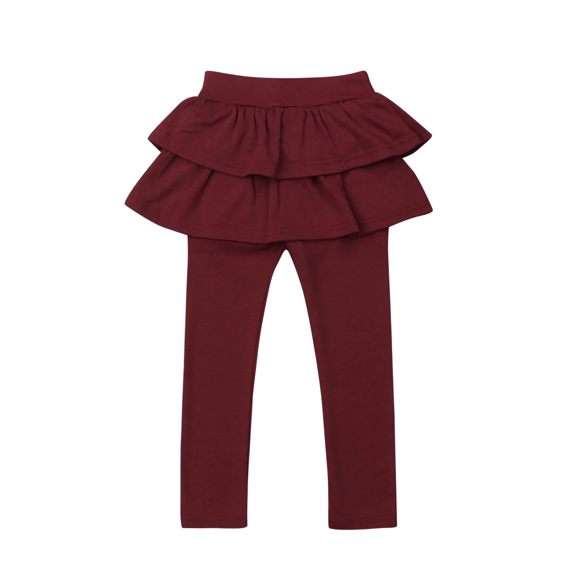 Детская юбка-брюки для девочек хлопковые плотные длинные леггинсы женская блуза с послойным расположением ткани, оборочками и v-образным вырезом, вечерние Детские От 2 до 8 лет для девочек