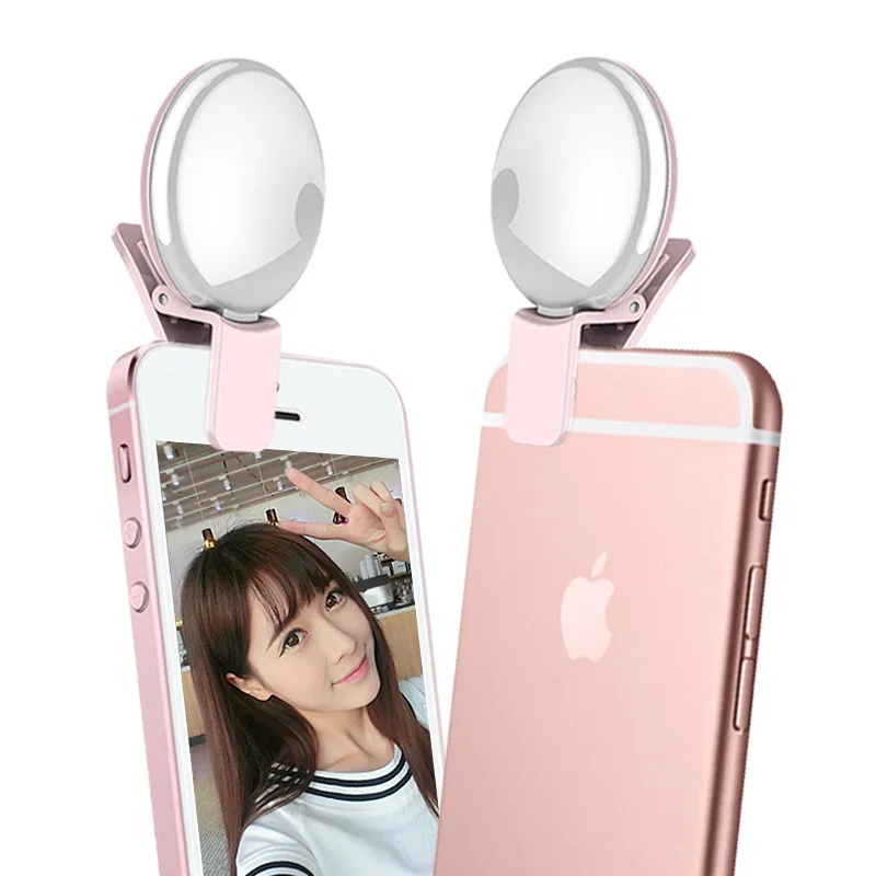 

RK17 Rechargeable Mini LED Flash Beauty Fill Light Portable Selfie Ring Flash LED 9 pcs Bulbs Beauty Light for iPhone XS XR MAX