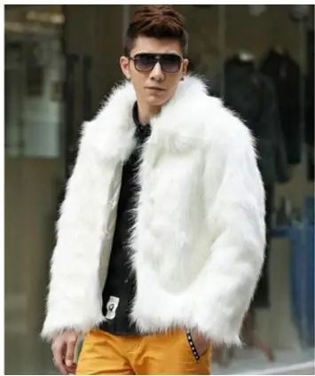 

Rebicoo 2019 Men's Casual Faux Leather Jacket Faux Fur Winter Autumn Large Size Men's Fake Fur Jacket