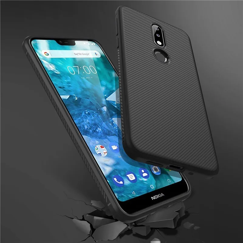 

for Nokia 7.2 7.1 Case Lenuo Shockproof Soft TPU Carbon Fiber Brushed Back Cover Case for Nokia 7.2 7.1 6.2 5.1