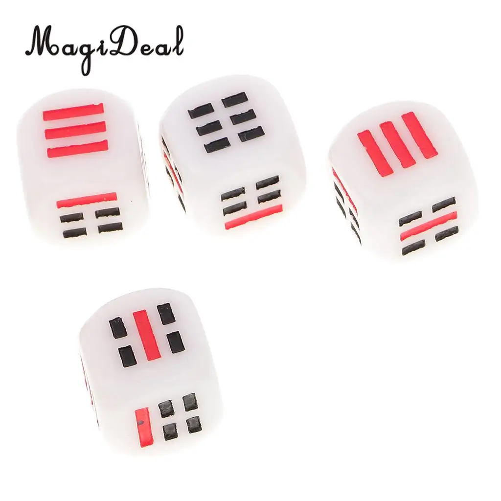 MagiDeal 10 шт. пластиковые 6 сторонние D6 фотообои для гадания триграммы игрушки