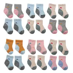 Осень-зима, хит продаж, 2 пары, милые детские носки с рисунками, мягкие хлопковые носки для новорожденных, удобные носки до щиколотки