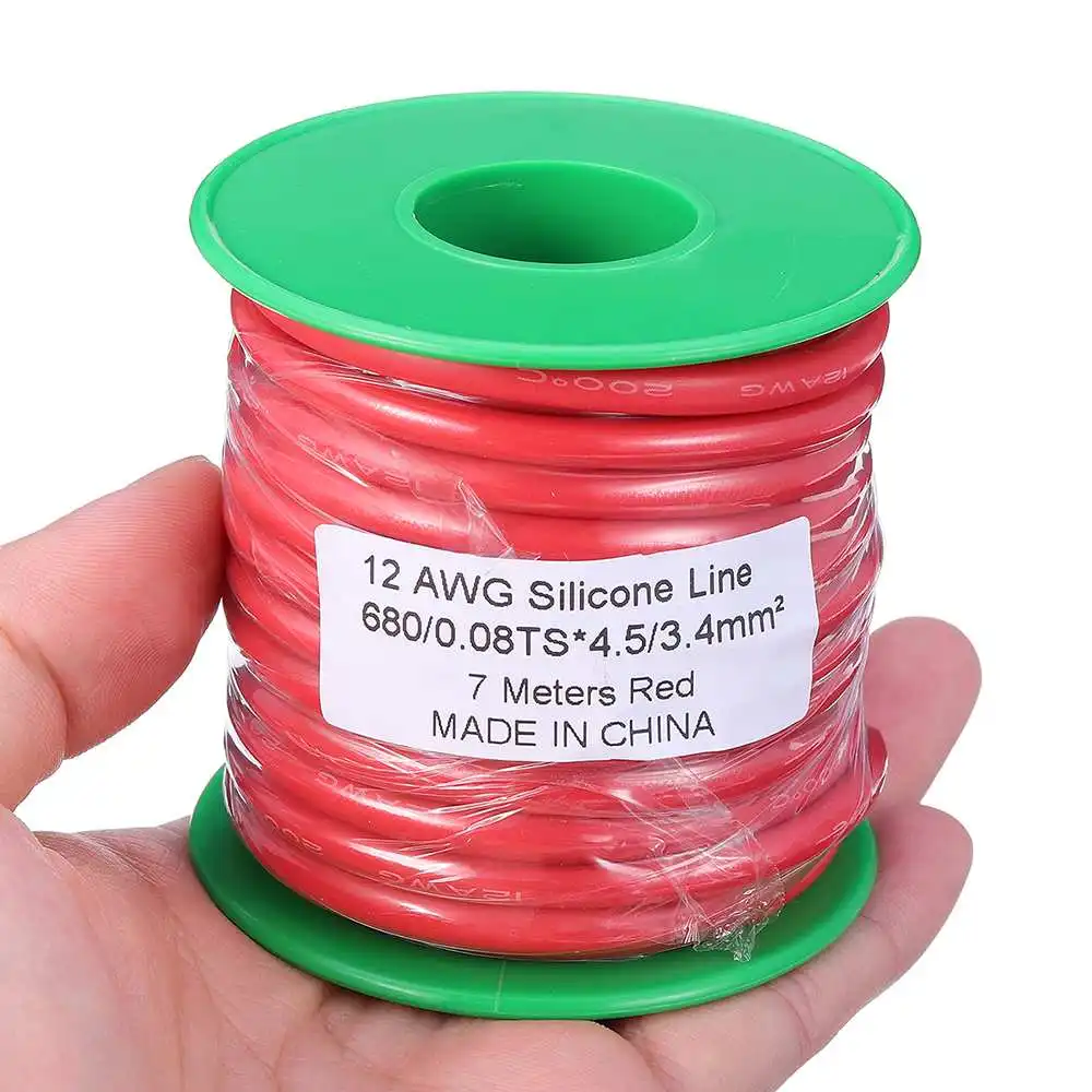 

New Arrivals 7M 12AWG Multiple Colour Soft Silicone Line Wire Cable High Temperature Tinned Copper For RC Models Spare Part