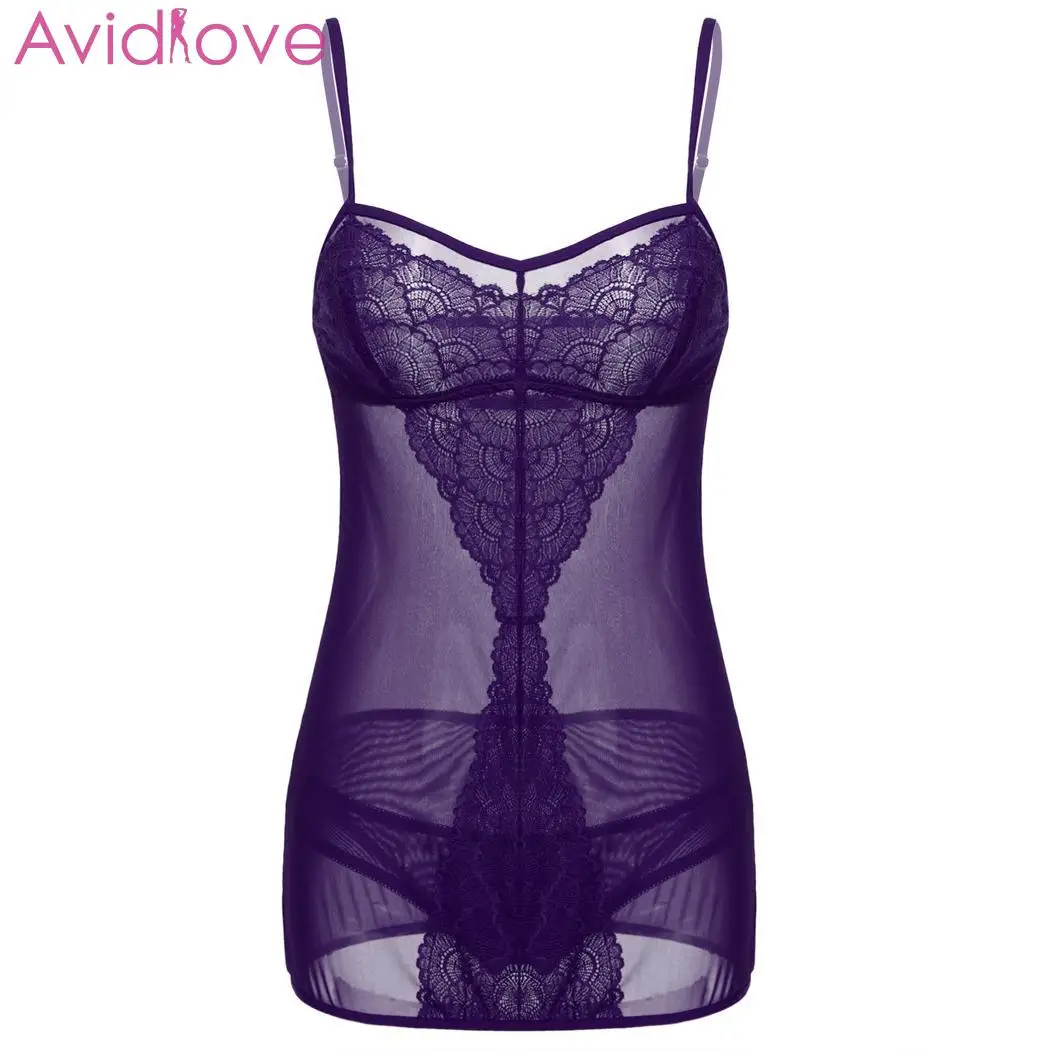 

Avidlove Women Sexy Lingerie Spaghetti Strap Lace Sexy Underwear Mesh Babydoll Sleepwear Erotic Lingerie Sexy Costumes Fow Women