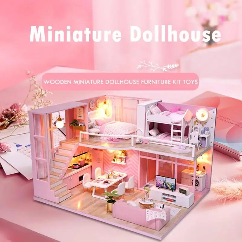 DIY Doll House Wooden Doll Houses Miniature dollhouse Furniture Kit Toys for Children Christmas Gift DIY Doll House Wooden Doll Houses Miniature dollhouse Furniture Kit Toys for Children Christmas Gift