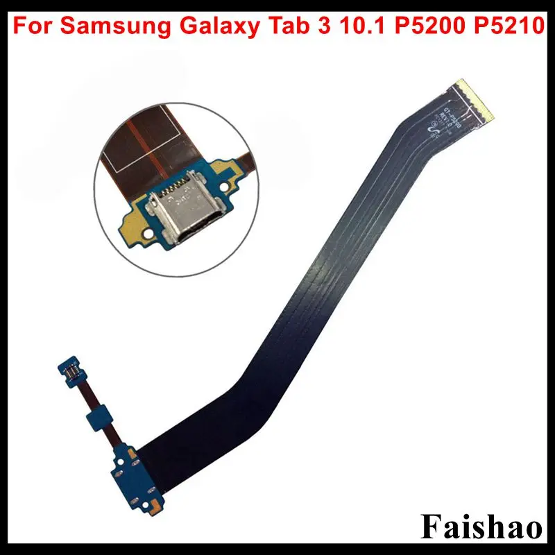 Faishao 50pcs/Lot For Samsung Galaxy Tab 3 10.1 P5200 P5210 USB Dock Connector Charger Port Charging Flex Cable Ribbon | Мобильные