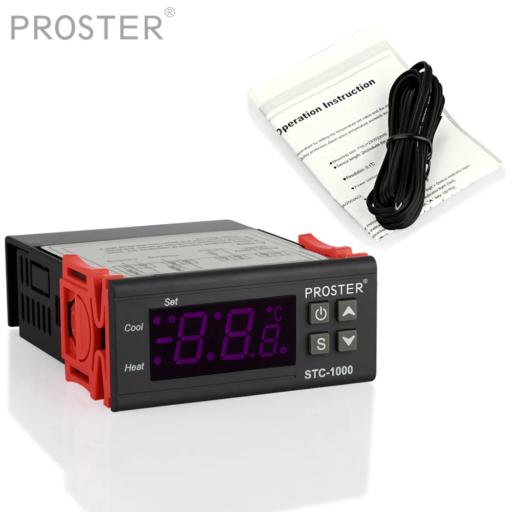 Temperature Controller STC-1000 All-purpose Digital Thermostat Temperature Calibration with Temperature Sensor Probe