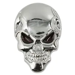PPYY NEW-Metal 3d череп в форме кости наклейка снаружи автомобиля декоративный серебряный тон
