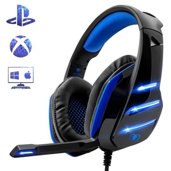 

Computer Stereo Gaming Headphones Best casque Deep Bass Game Earphone Headset with Mic LED Light for PC Gamer headphones