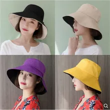 Женская шляпа-ведро, женская модная винтажная шляпа с широкими полями, двухцветная Двусторонняя одежда, широкополая шляпа от солнца