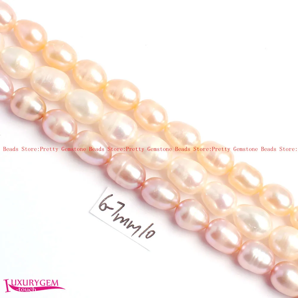 

Free Shipping 6-7mm Multicolor Natural Freshwater Pearl Oval Shape Gems Loose Beads Strand 15" Jewelry Making wj418