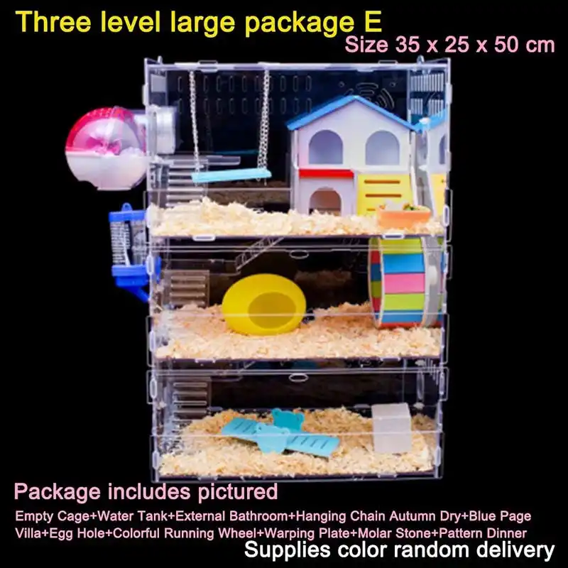 large Hamster Cages Bedding Transparent Acrylic Hamster Nest House Mice