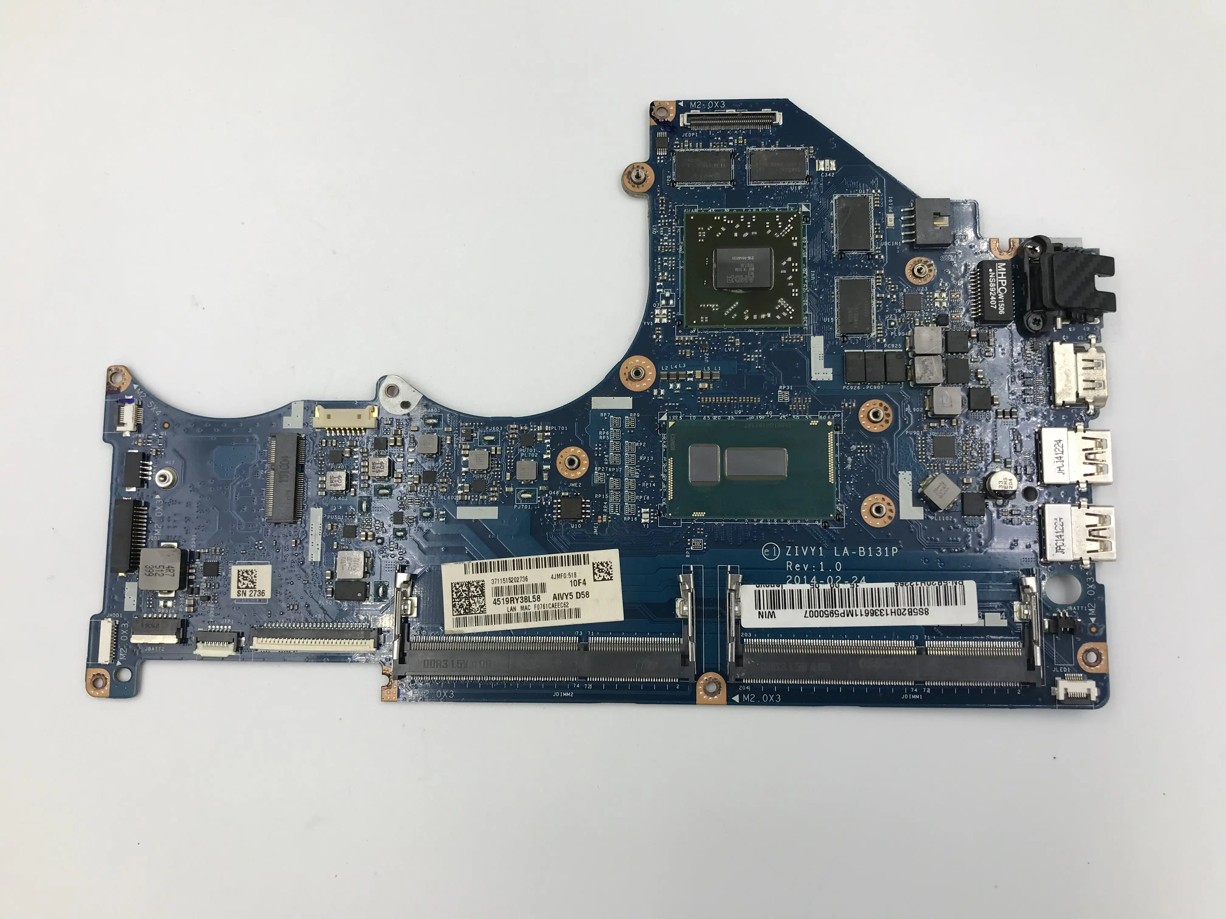 Для lenovo Y400-80 5B20H13366 Материнская плата ноутбука с LA-B131P CPU 2G 100% протестированная
