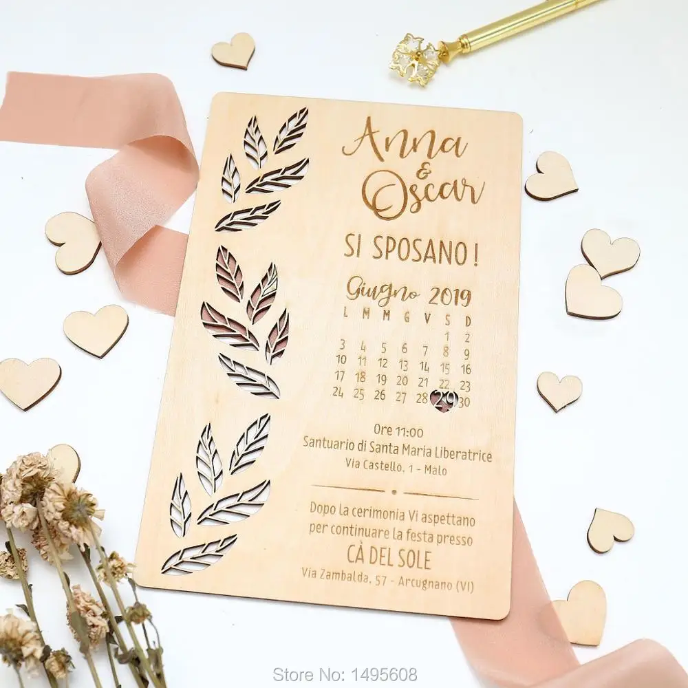 

Laser Cut Wedding Invitations,Flower of life,Personalized gift,Wedding Invitation, Leaves invitation, Wooden invitation,