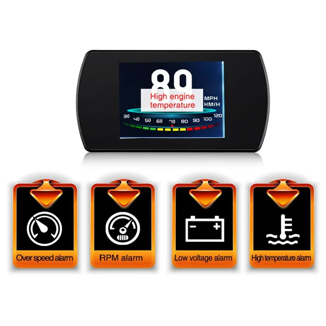 P12 4 3 дюймовый ЖК дисплей для автомобиля HUD OBD 2 многофункциональный бортовой