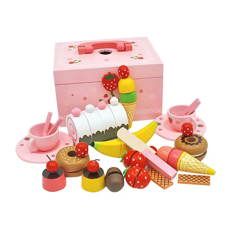 

A Set of Cake Cutting Kits Simulation Birthday Educational Simulation Playset Cake Set DIY Toys for Children Toddlers Gifts