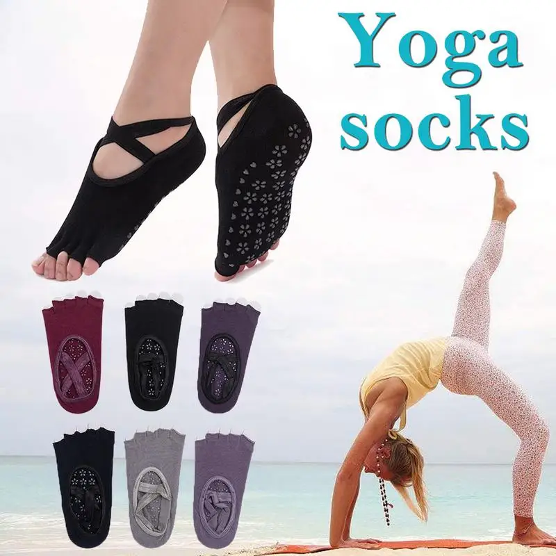 

Backless Cross Strap Yoga Socks Non-slip Sports Socks Ballet Socks Fingers Socks
