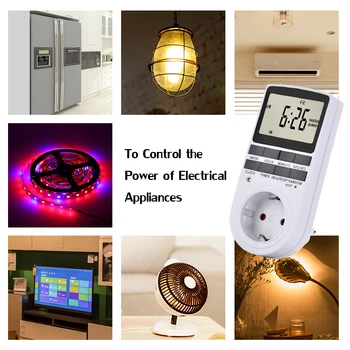 

Digital Socket Plug-in Timer Socket 10 Programmable Switching Programs 24 Hours & 7 Days Energy Saving Timer Socket For Home
