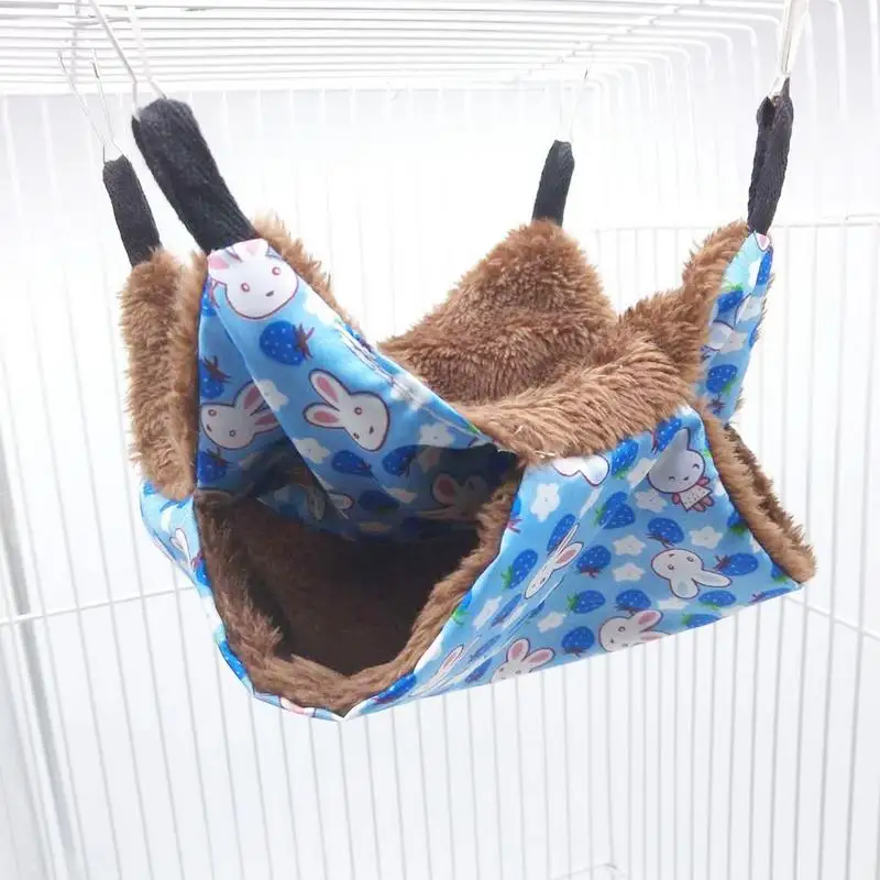 

Small Pet Hammock Warm Double Layer Mezzanine Hammock Hanging Squirrel Sleeping Bag Pet Supplies Classic Luxury Bunkbed Hammock