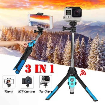 

Mini Foldable 3 in1 Selfie Stick Tripod Monopod bluetooth Remote for iPhone X for Samsung for Gopro Here 5 4 Sport Camera Holder
