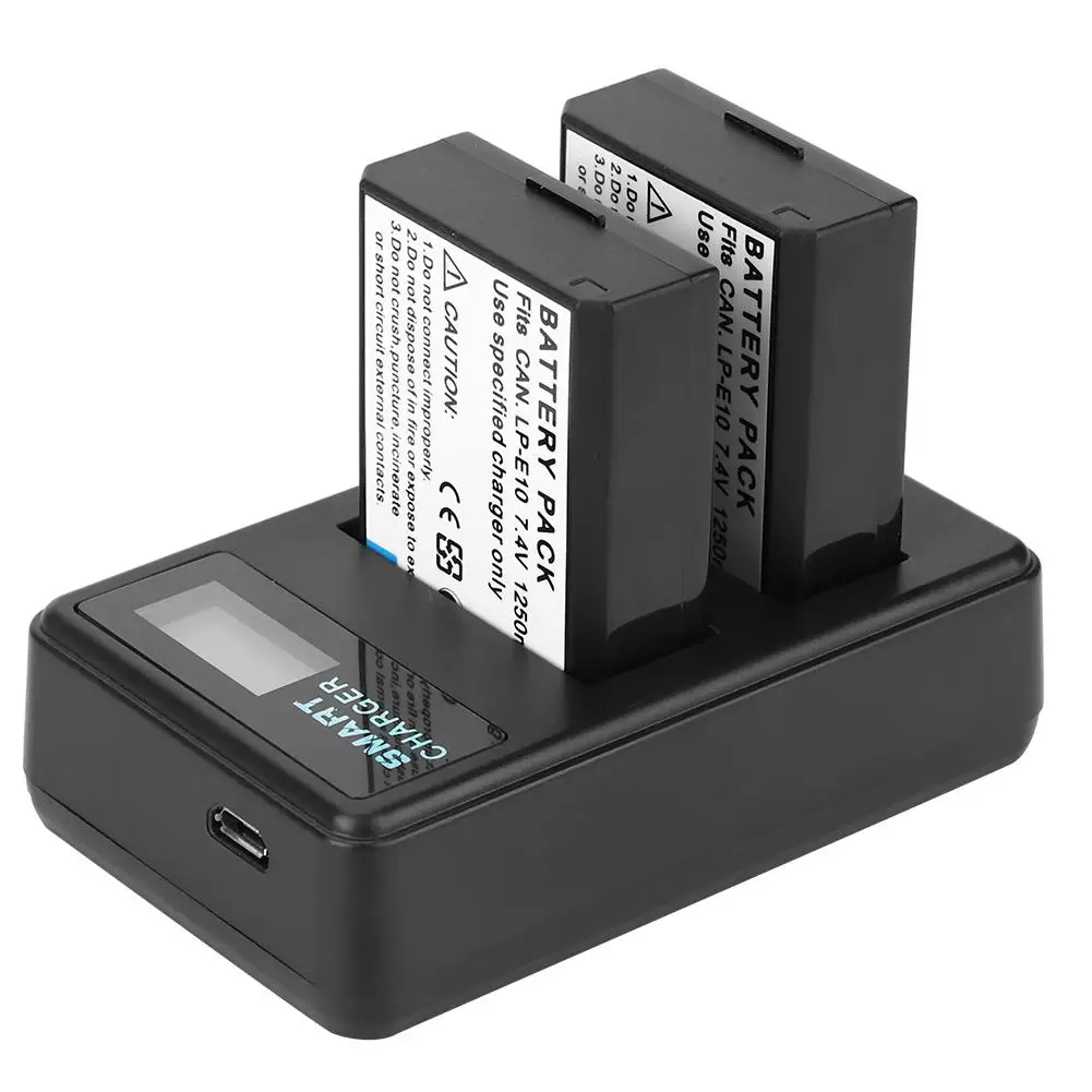 

5V 2A 10W LP-E10 Battery Charger Dual Slot USB Charging with LCD Screen for Canon for EOS Rebel T3 T5 T6 hot sale 2019