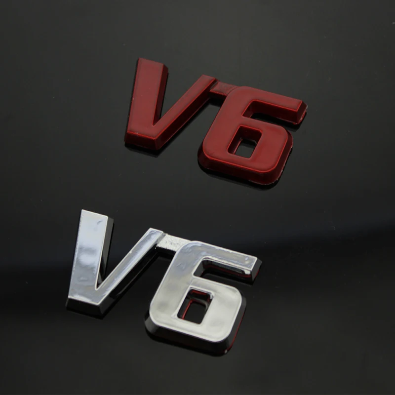 

Foal Burning 1 Pcs ABS Chrome 3D Stereo Sticker for Vehicle V6 Sign for Ford New Everest 2015 2016 2017 Accessories
