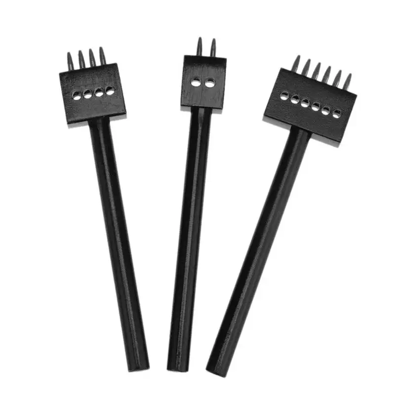 

DIY Leather Craft Punching Tool 2/4/6 Prong Hole Row Circular Cut Stitched Hole Spacing Drilling Leather Craft Tools 4/5/6/8mm