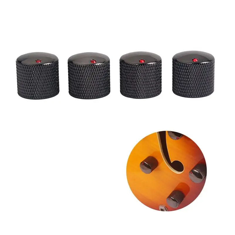 4PCS Set Guitar Volume Tone Control Knobs Rotary Iron Knobs for Electric Guitar Parts