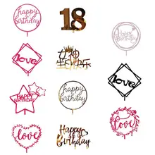 

Glitter Acrylic Happy Birthday Cake Topper Food Safe Acrylic Cake Flags Birthday Cake Supplies Party Event Decorations