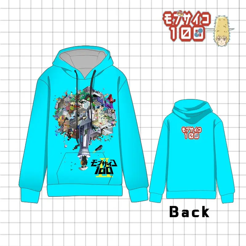 

Hot Anime Mobu Saiko Hyaku Mob Psycho 100 Cosplay Hoodies Standard Hooded Winter Tops Unisex funny Sweatshirts