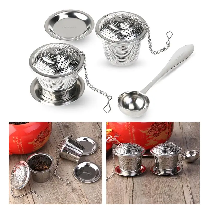 Loose Leaf Tea Infuser with Tea Scoop and Drip Trays Ultra Fine
