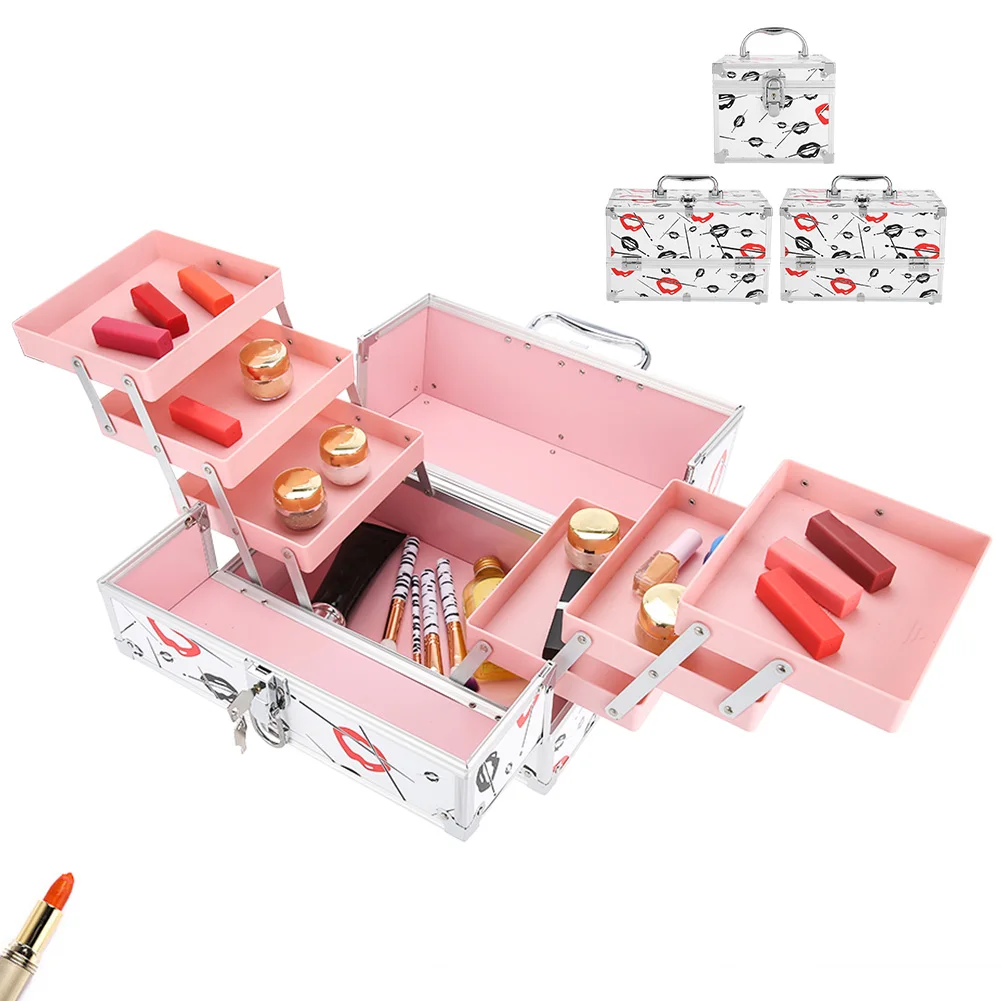 Makeup Tool Kits Professional Cosmetic Storage Box Portable Storage Jewelry Case Makeup Organizer Box Makeup Tool Kits Professional Cosmetic Storage Box Portable Storage Jewelry Case Makeup Organizer Box