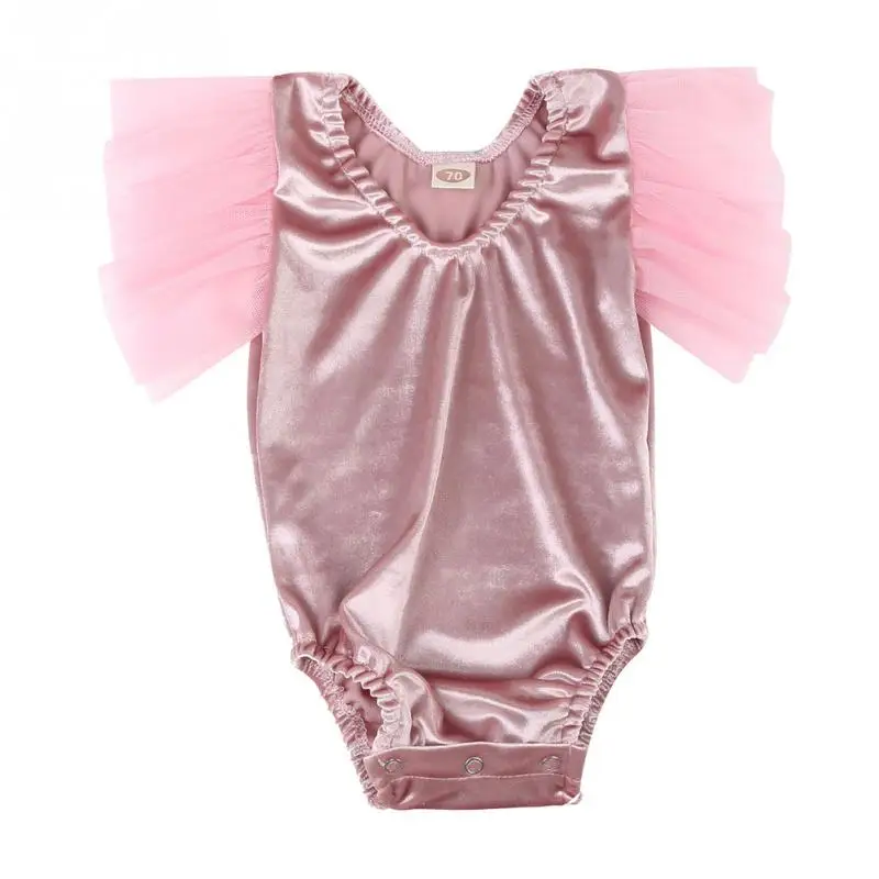 Cute Pink Cotton Velvet Soft Comfortable Baby Infant Kid Jumpsuit Romper Summer Infant Baby