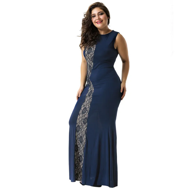 Aliexpress.com : Buy Navy Blue Plus Size Evening Dresses 2018 Lace ...