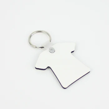 

Wholesale 500pcs DIY MDF Double Blank T-shirt Key Chain Sublimation Wood Key Ring For Heat Press Transfer Jewlery Photo Gift