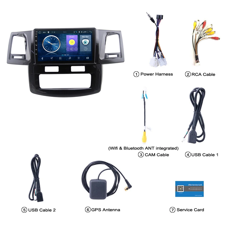  Android 8.1 car gps multimedia video radio player for Toyota 2007-2015 fortuner hulix navigation st