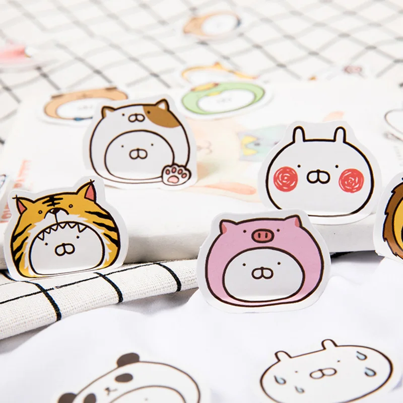 

45pcs Kawaii Rabbit Stickers Cute Stationery Stickers Colorful Paper Adhesive Stickers For Kids Scrapbooking Diary Photos Albums