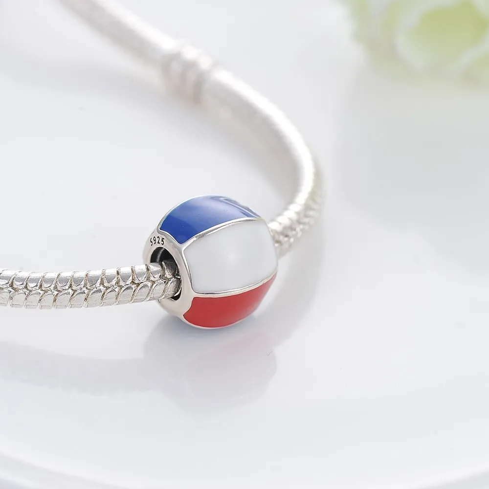 Beagloer Серебряное сердце цветок эмаль подвески подходят оригинальный Pandora