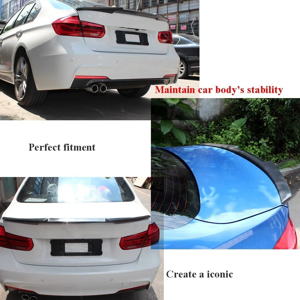 Для BMW F30 F35 F80 база седан М Спорт M3- углеродного волокна задний спойлер багажника КРЫЛО багажника губ