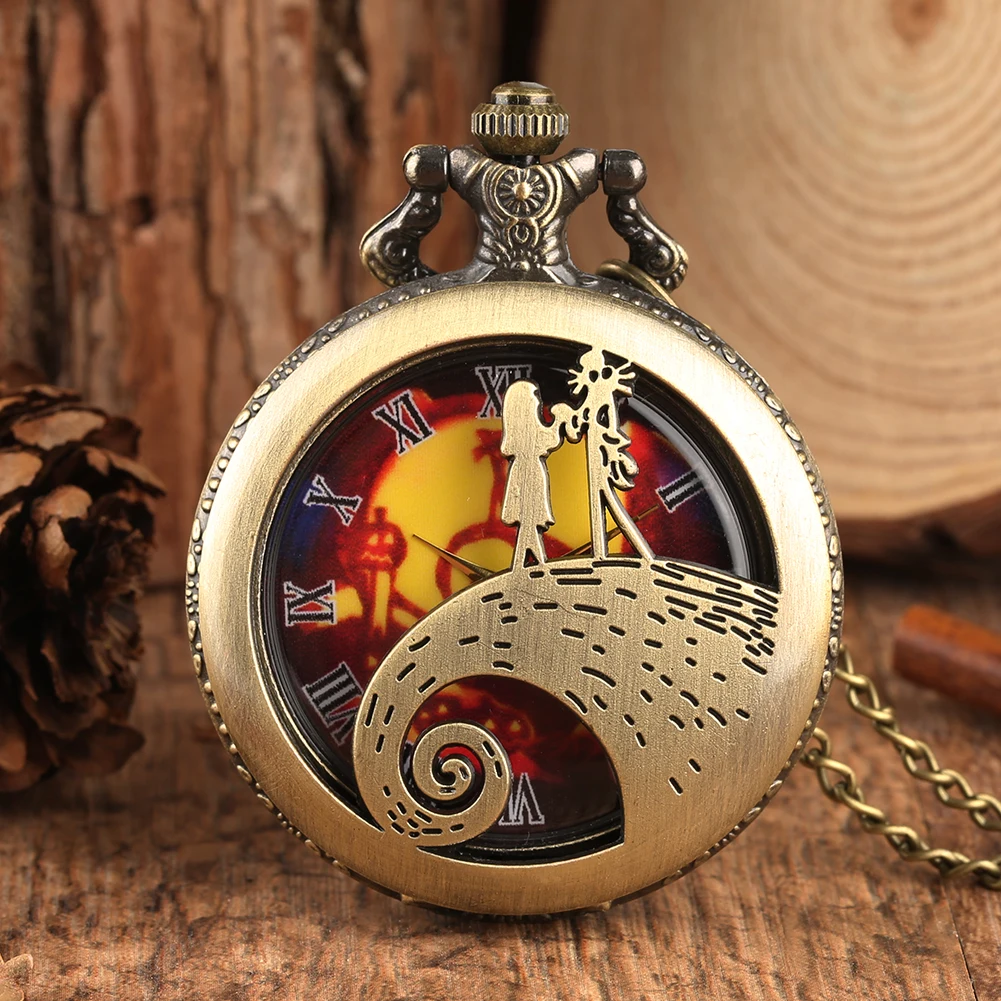 Character Story Pattern Pocket Watch for Men, Quartz Movement Pocket Watch for Boy, Ancient
