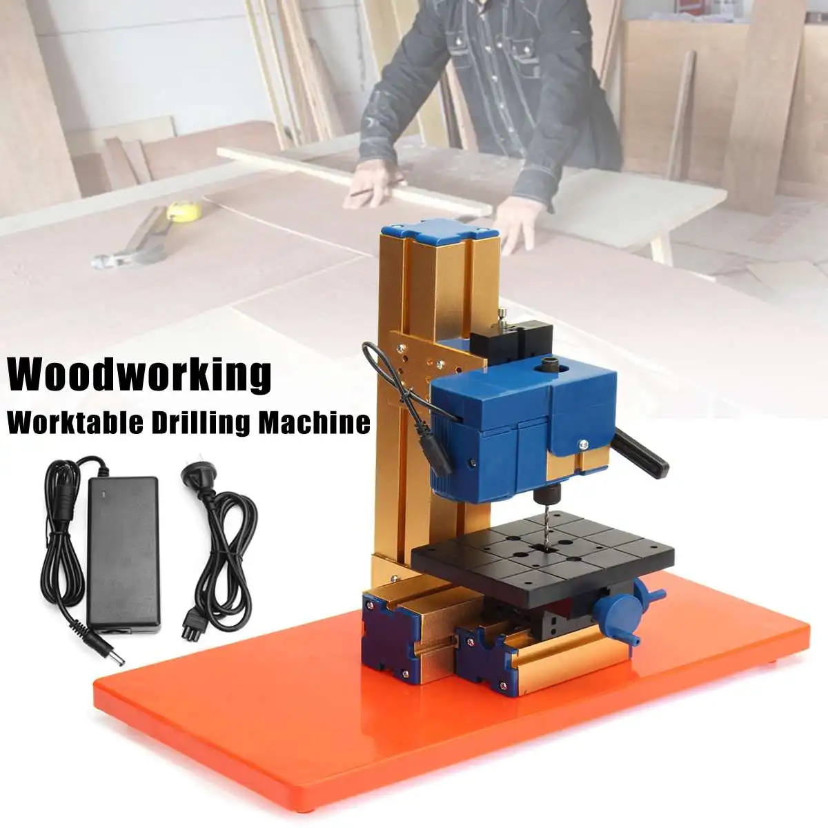 

24W AC100-240V Mini Wood Lathe DIY Woodworking Worktable Drilling Machine Hobby Electric Drill Power Tools