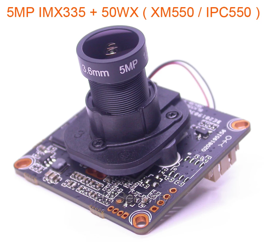 H.265 5.0MP 1/2. " SONY STARVIS IMX335 CMOS датчик изображения+ 50WX(XM550/IPC550) CCTV IP камера Модуль платы блока программного управления+ LAN кабель+ объектив